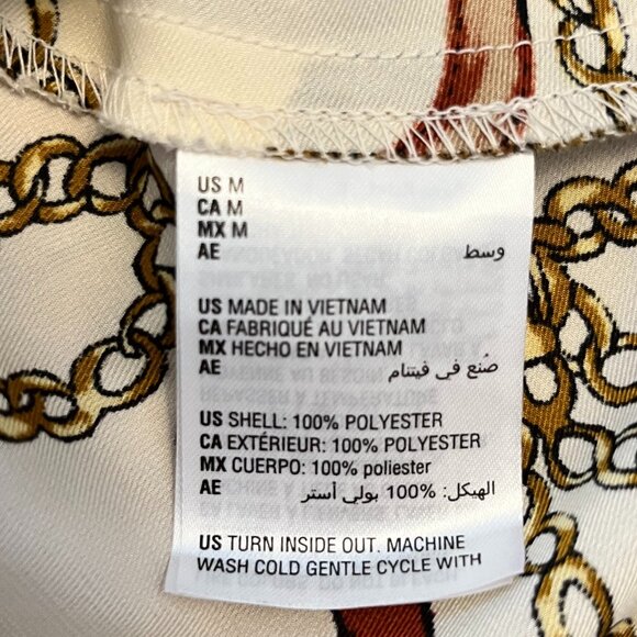 Bar III Sleeveless Equestrian Print Bow Neck Blouse, Size Medium - Picture 7 of 9